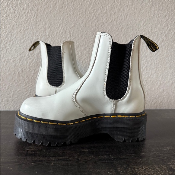 White Chelsea Quad Doc Marten Boots - Picture 2 of 6
